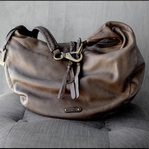 Frye Jenny hobo slouch bag in slate gray.